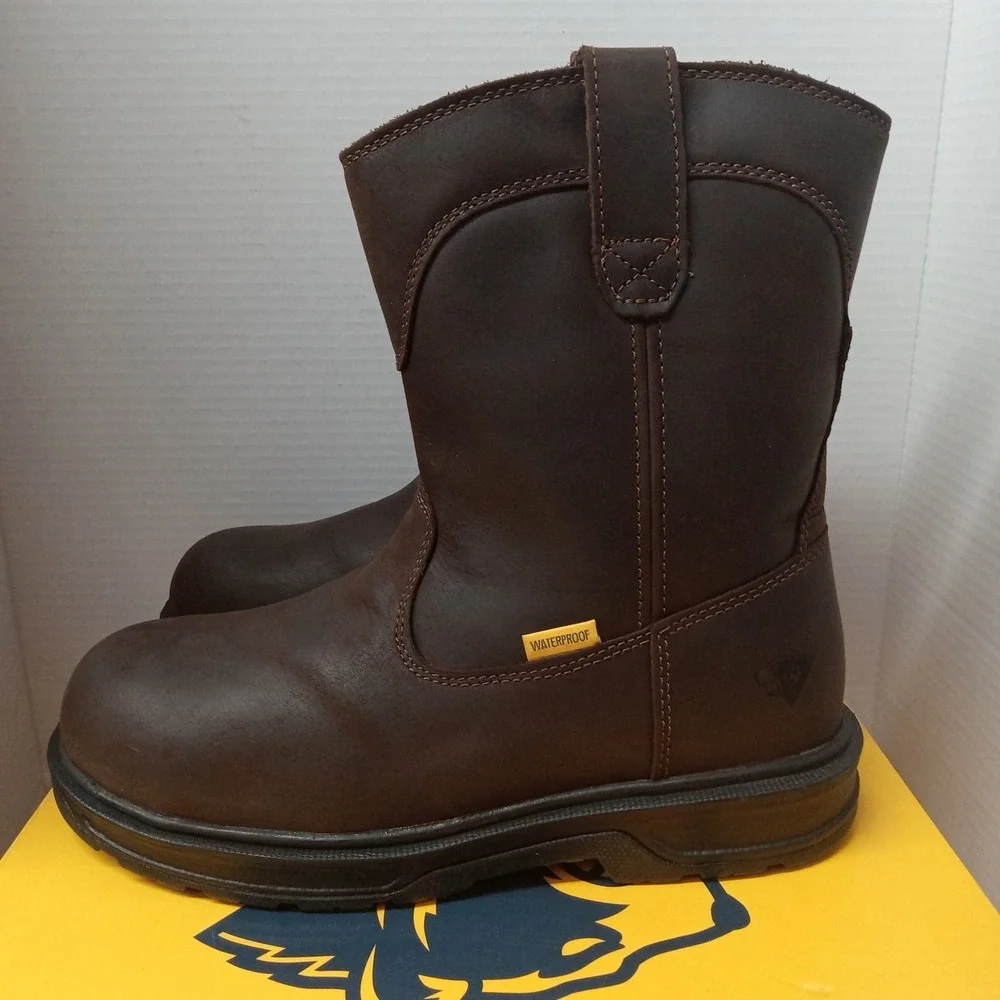 Herman Survivors Plower WP Pull On Steel Toe Work Boots Brown Men's Size 9.5 NWB